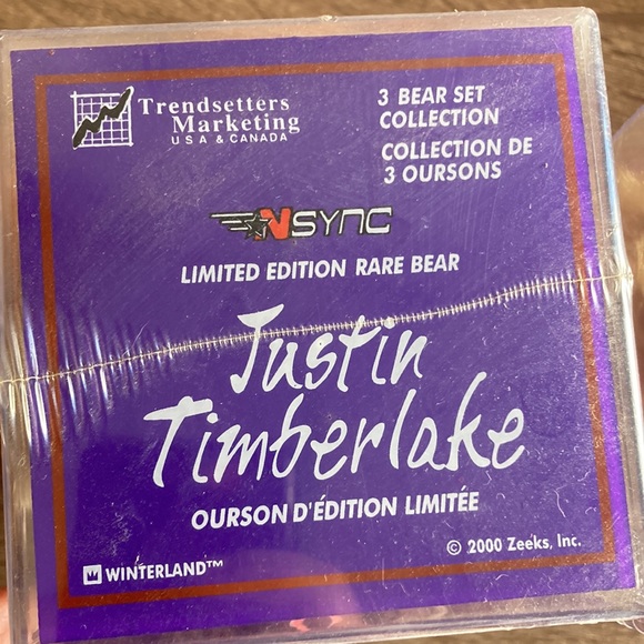 Set of 2 NSYNC Collectible 2000 Limited Edition RARE Bear Justin Timberlake - Picture 4 of 8